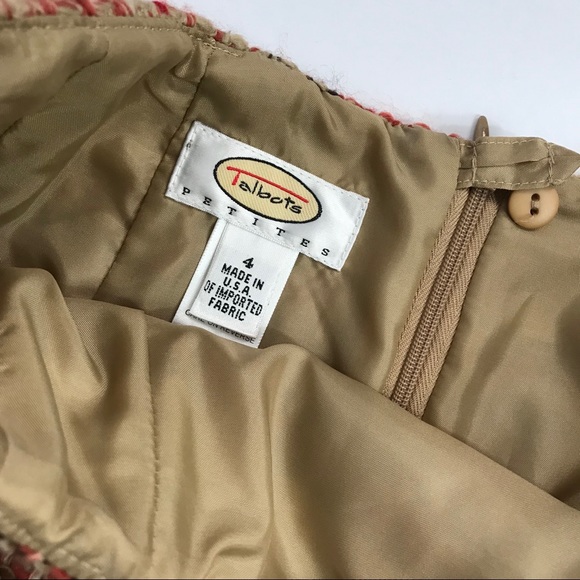 Talbots orange wool tweed lined skirt - Picture 3 of 10